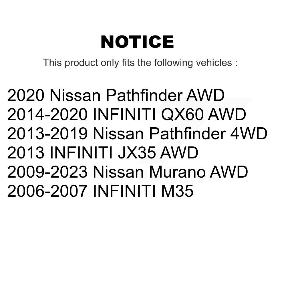 Rear Wheel Bearing Hub Assembly Pair For Nissan Pathfinder Murano INFINITI QX60