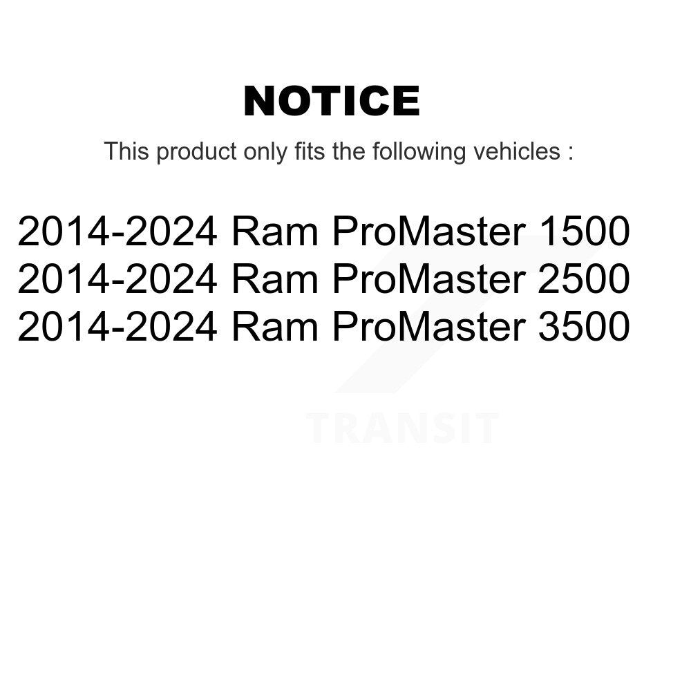 Front Wheel Bearing Pair For Ram ProMaster 1500 2500 3500