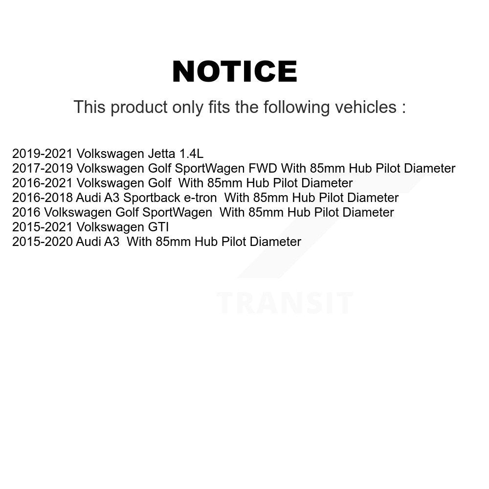Front Rear Wheel Bearing Hub Assembly Kit For Volkswagen Jetta GTI Audi A3 Golf