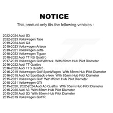 Charger l'image dans la galerie, Front Wheel Bearing Hub Assembly Pair For Volkswagen Tiguan Jetta Audi GTI A3 R