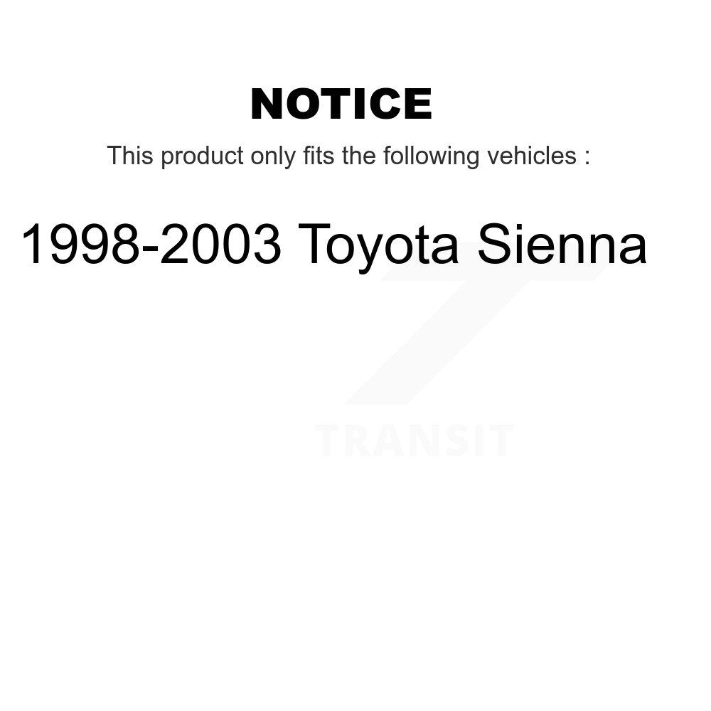 Front Rear Wheel Bearing And Hub Assembly Kit For 1998-2003 Toyota Sienna