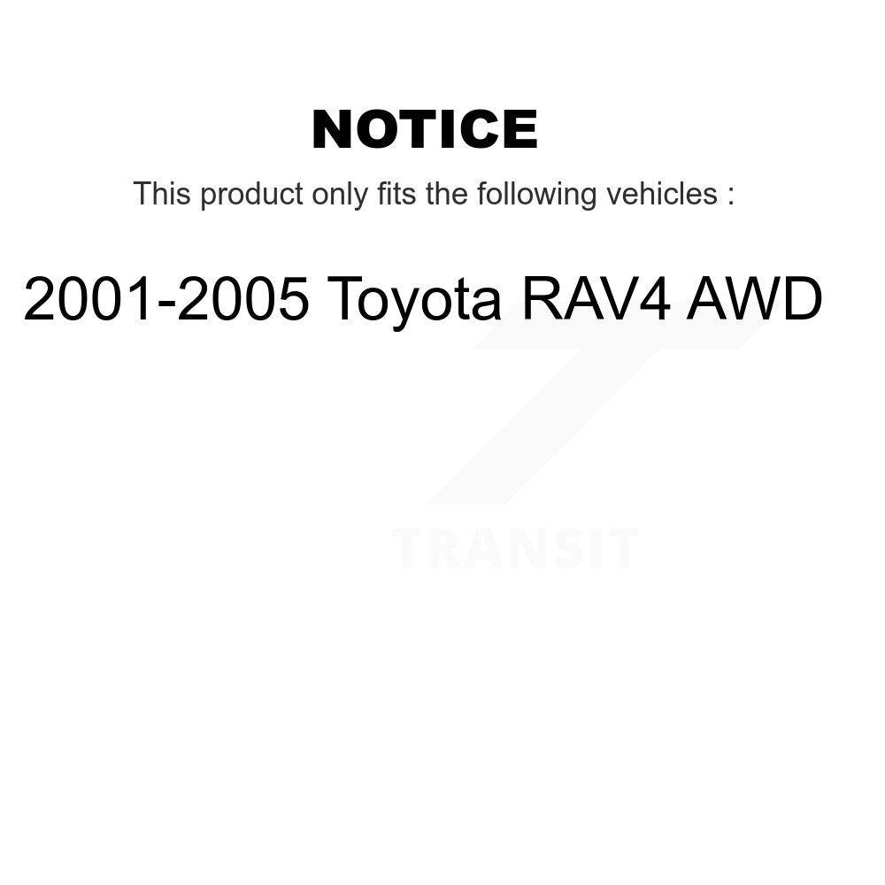 Front Rear Wheel Bearing And Hub Assembly Kit For 2001-2005 Toyota RAV4 AWD