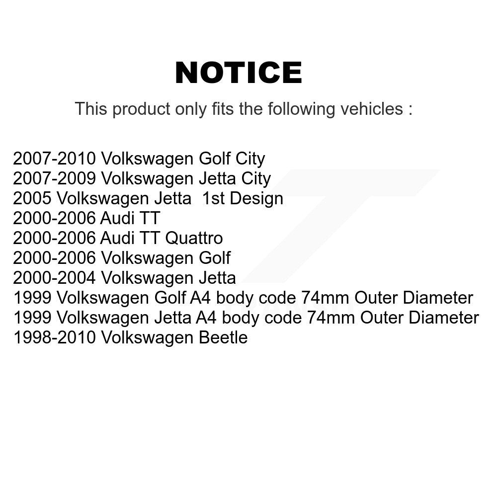 Front Rear Wheel Bearing Hub Assembly Kit For Volkswagen Jetta Beetle Golf Audi