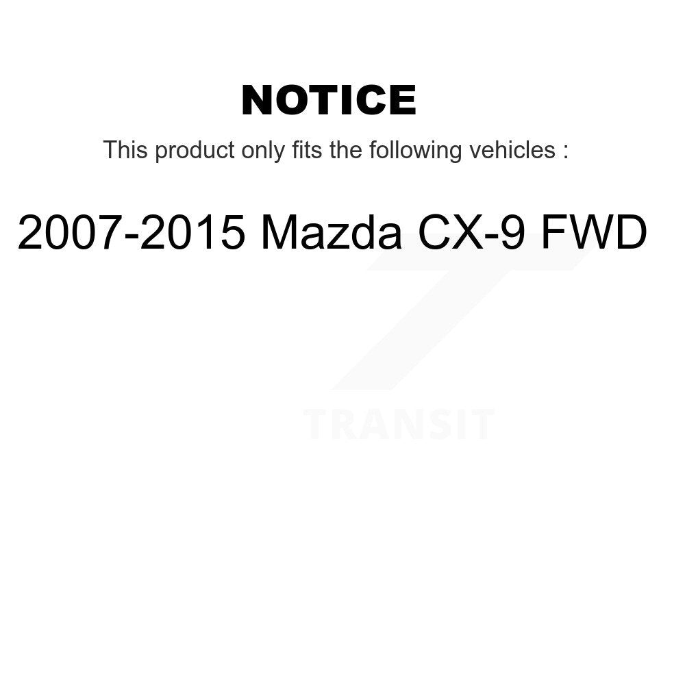 Front Rear Wheel Bearing And Hub Assembly Kit For 2007-2016 Mazda CX-9 FWD