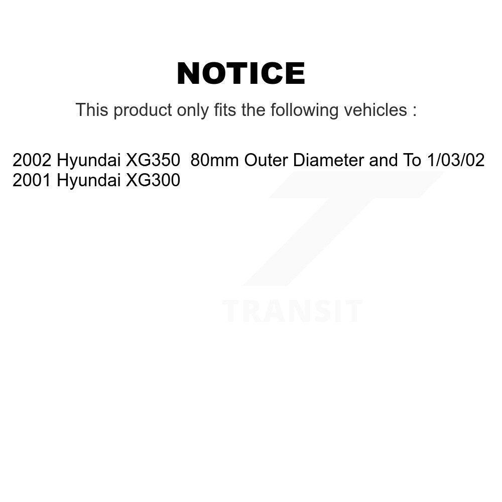 Front Rear Wheel Bearing And Hub Assembly Kit For Hyundai XG350 XG300