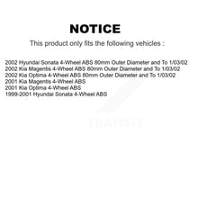 Charger l'image dans la galerie, Front Rear Wheel Bearing Hub Assembly Kit For Hyundai Sonata Kia Optima Magentis