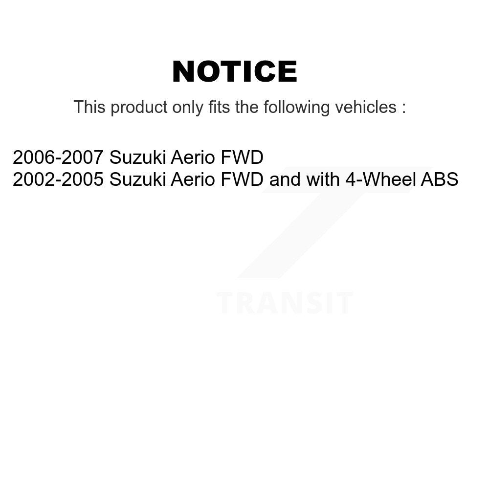 Front Rear Wheel Bearing And Hub Assembly Kit For Suzuki Aerio