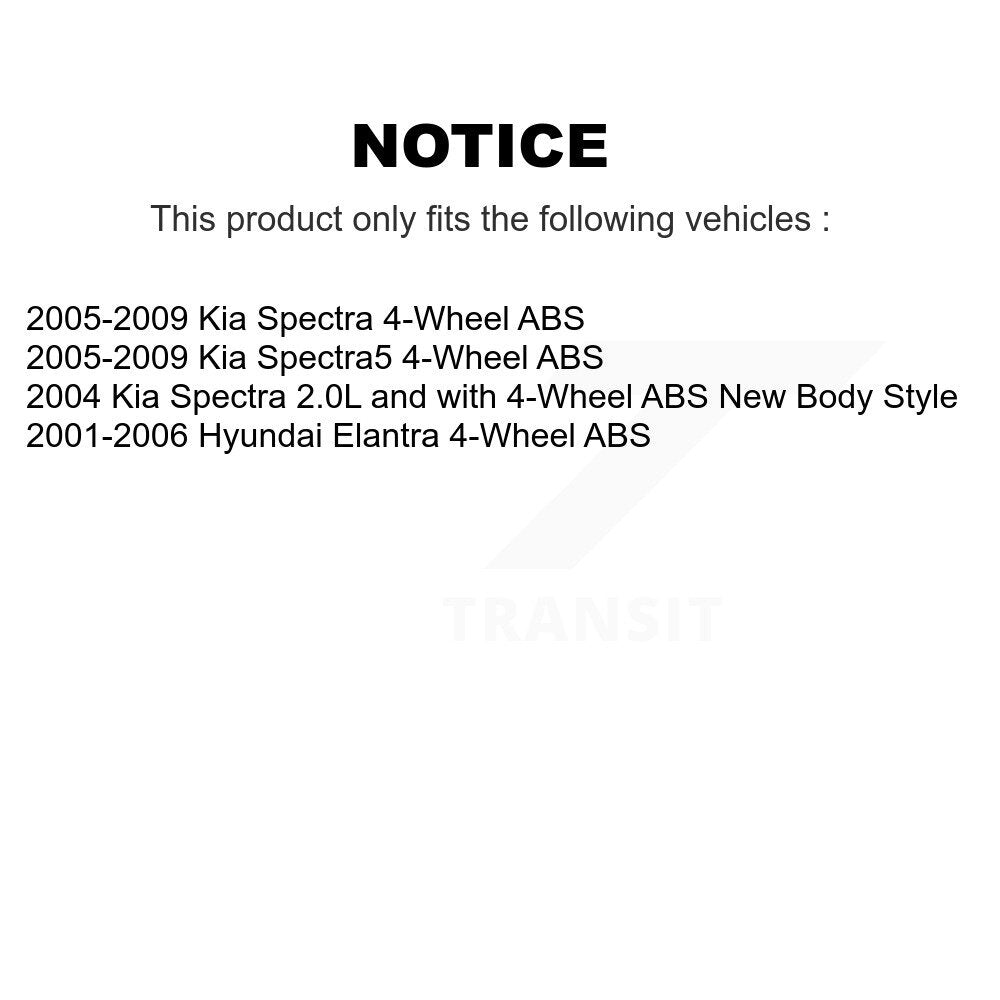 Front Rear Wheel Bearing And Hub Assembly Kit For Hyundai Elantra Kia Spectra