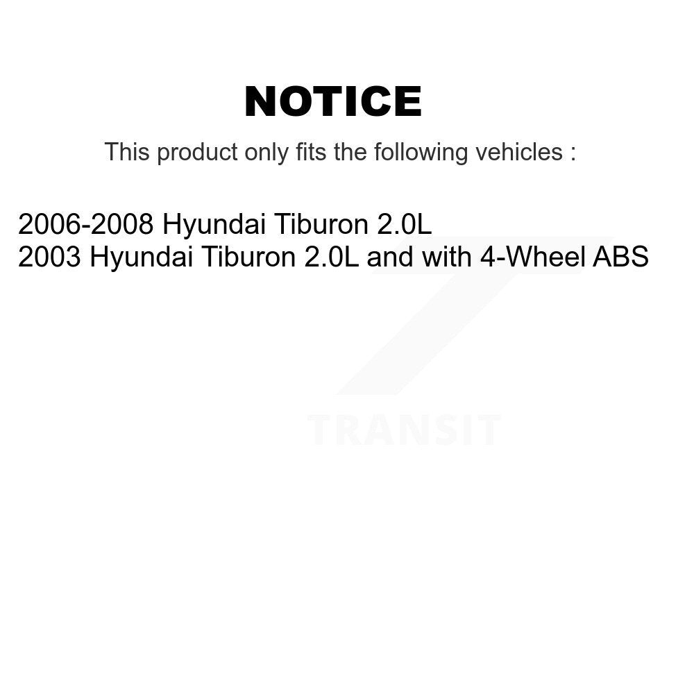 Front Rear Wheel Bearing And Hub Assembly Kit For Hyundai Tiburon