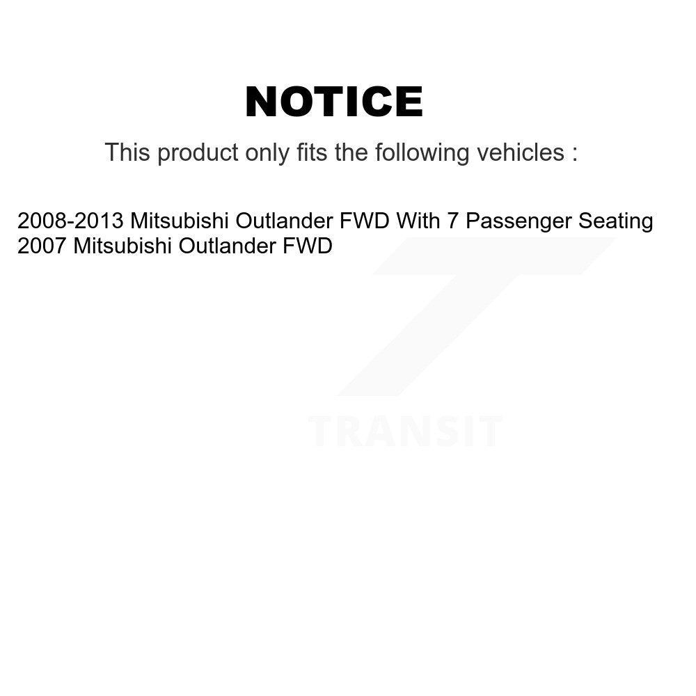Front Rear Wheel Bearing And Hub Assembly Kit For Mitsubishi Outlander FWD