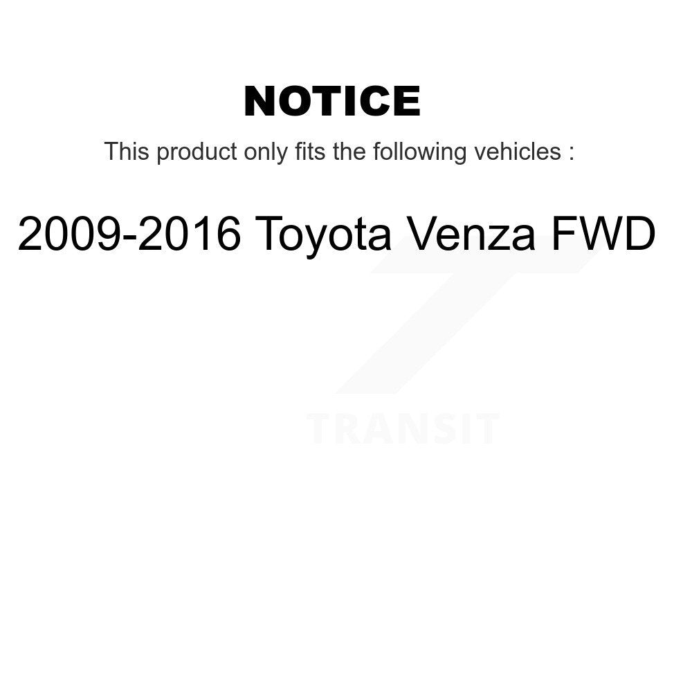Front Rear Wheel Bearing And Hub Assembly Kit For 2009-2016 Toyota Venza FWD