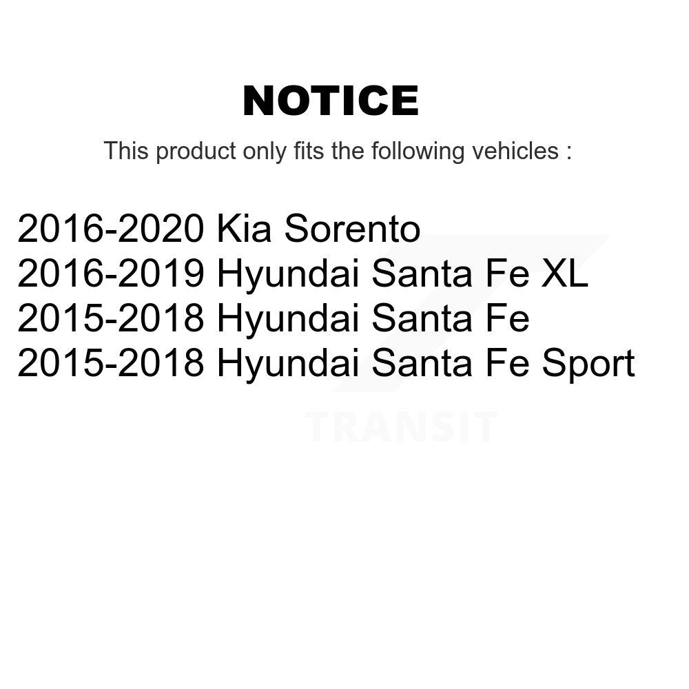 Front Wheel Bearing Hub Assembly Pair For Hyundai Santa Fe Sport Kia Sorento XL