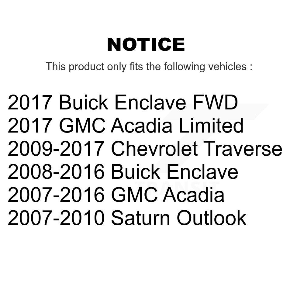Front Rear Wheel Bearing & Hub Assembly Kit For Chevrolet Traverse GMC Acadia