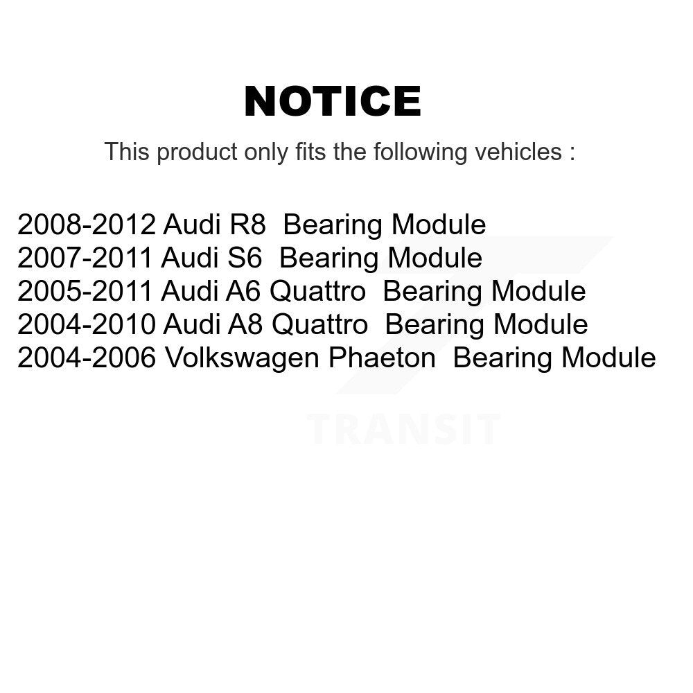 Front Rear Wheel Bearing Assembly Kit For Audi A6 Quattro A8 R8 Volkswagen S6