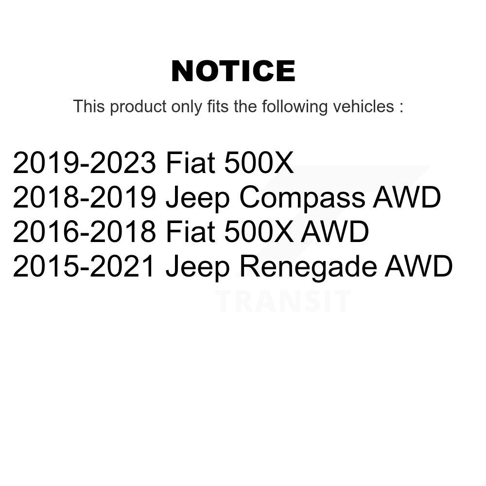Rear Wheel Bearing And Hub Assembly Pair For Jeep Renegade Compass Fiat 500X