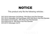 Charger l'image dans la galerie, Front Rear Wheel Bearing Hub Assembly Kit For Volkswagen Audi A3 Quattro Golf R