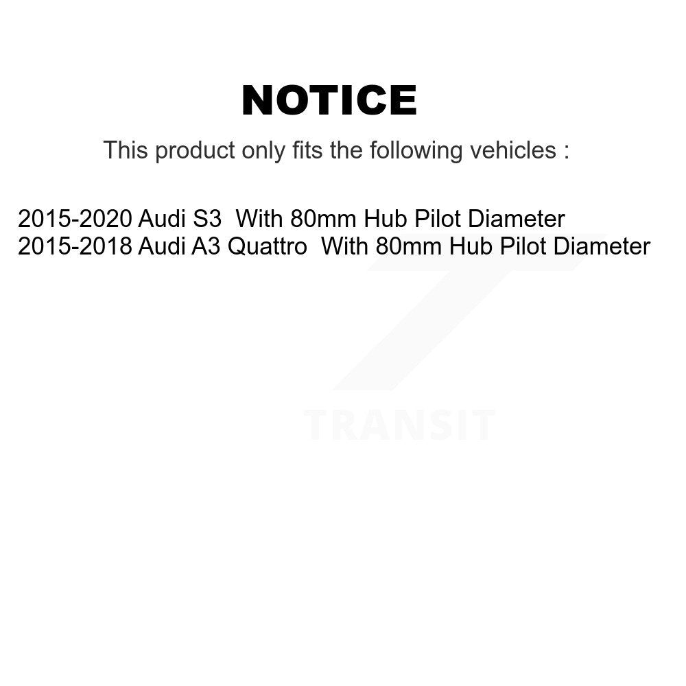 Front Rear Wheel Bearing & Hub Assembly Kit For Audi A3 Quattro S3