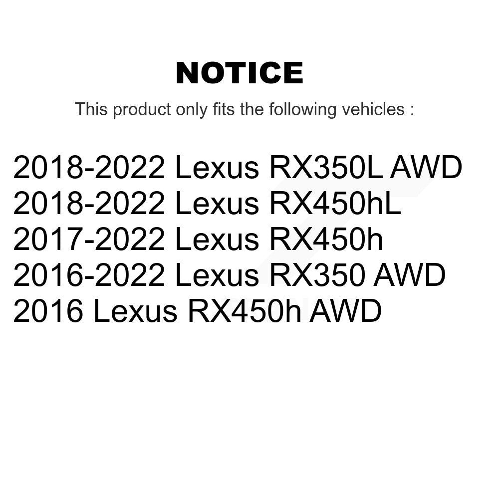Front Rear Wheel Bearing Hub Assembly Kit For Lexus RX350 RX450h RX350L RX450hL