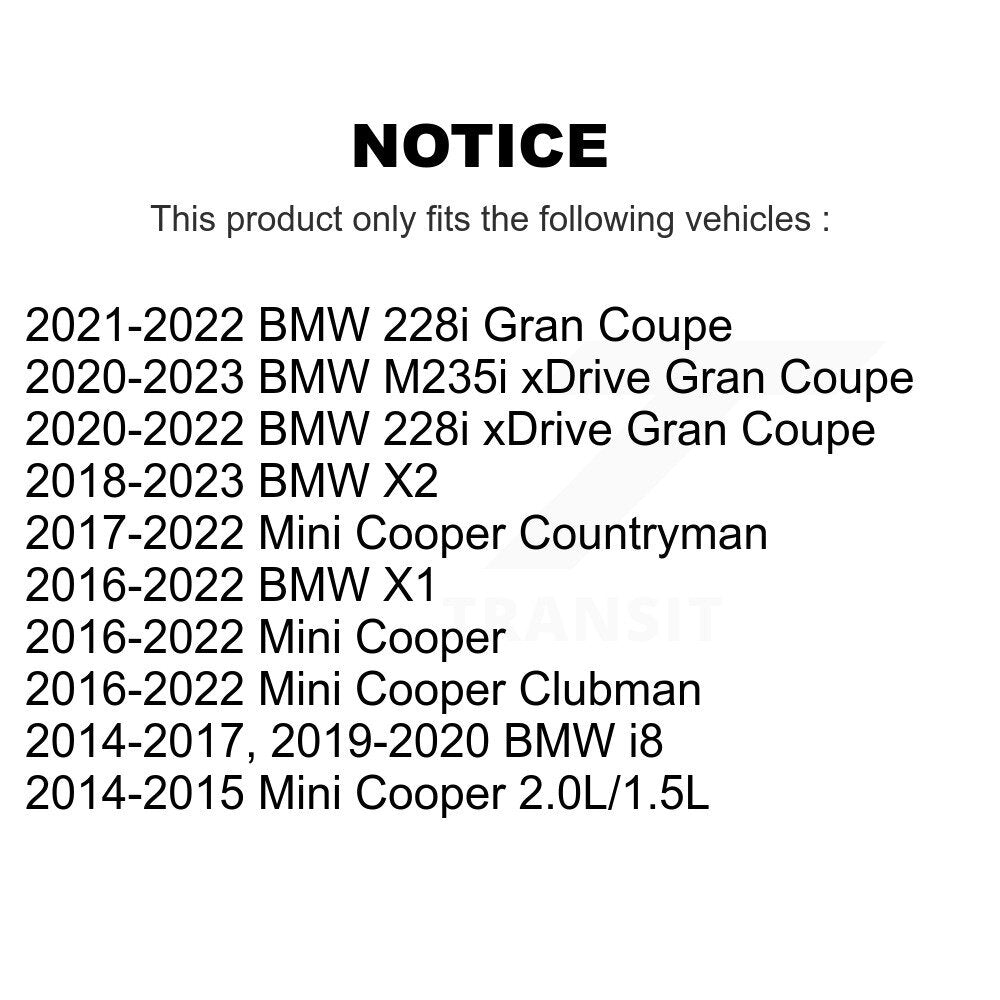 Front Wheel Bearing & Hub Assembly Pair For Mini BMW X1 Cooper Countryman X2 i8