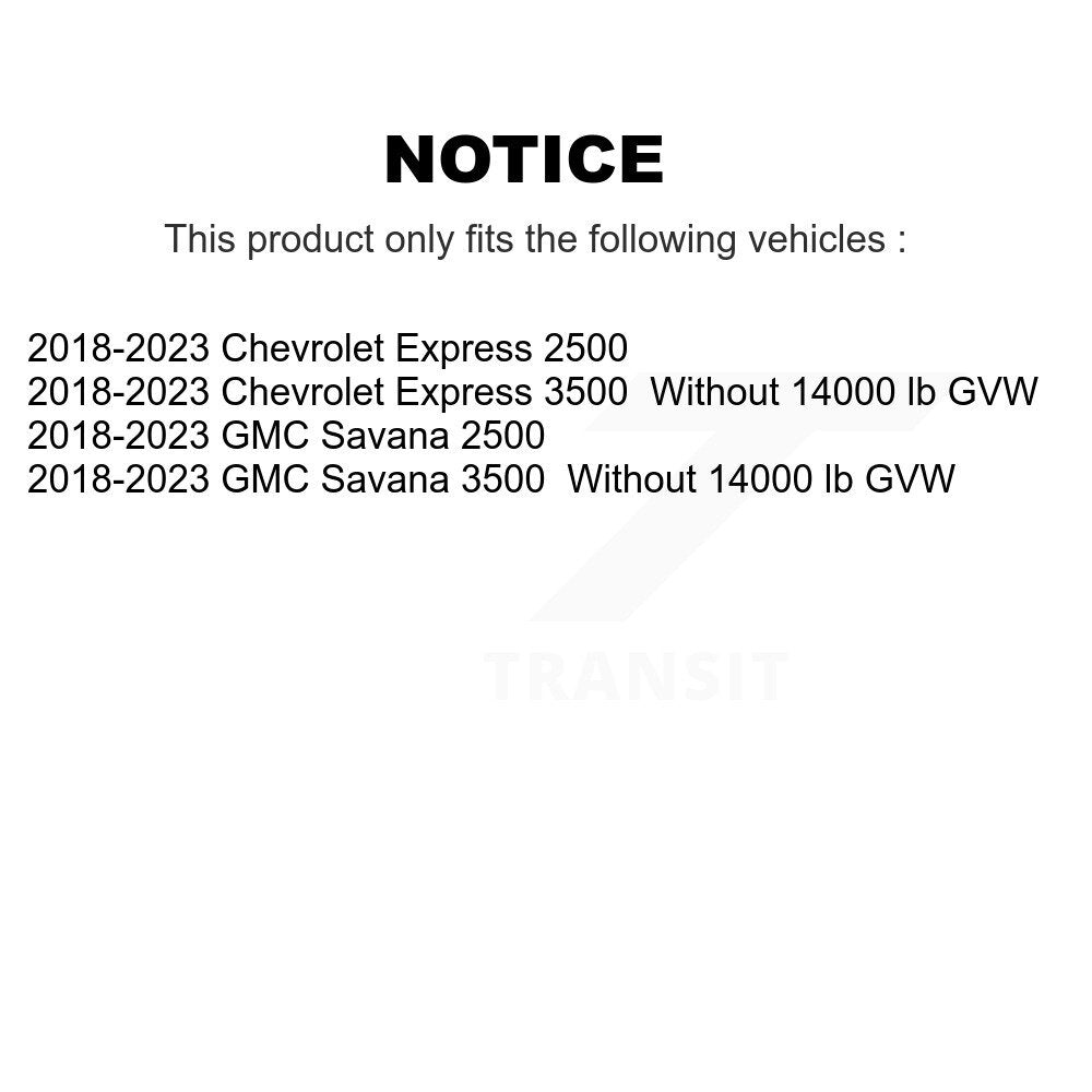 Front Wheel Bearing Hub Assembly Pair For GMC Chevrolet Savana 2500 Express 3500