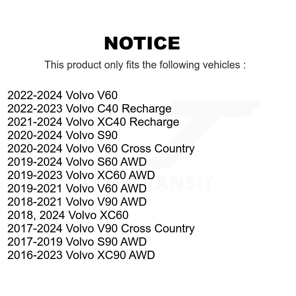 Rear Wheel Bearing & Hub Assembly Pair For Volvo XC90 XC60 S60 V90 Cross Country