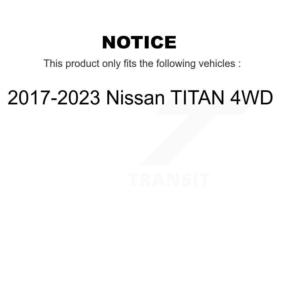 Front Wheel Bearing And Hub Assembly Pair For 2017-2023 Nissan TITAN 4WD