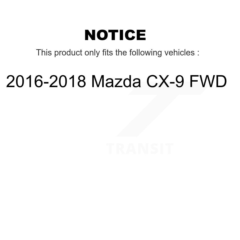 Front Rear Wheel Bearing And Hub Assembly Kit For 2016-2018 Mazda CX-9 FWD K70-102140