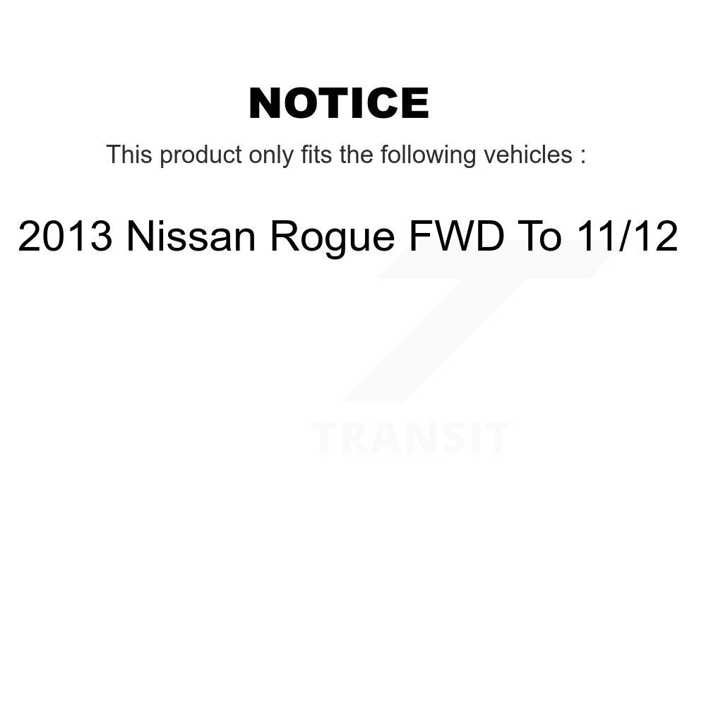 Front Rear Wheel Bearing & Hub Assembly Kit For 2013 Nissan Rogue FWD To 11 12 K70-102240