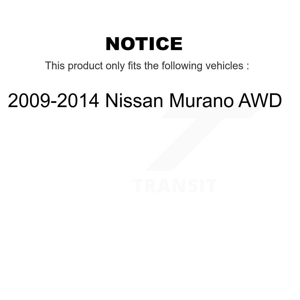 Front Rear Wheel Bearing & Hub Assembly Kit For 2009-2014 Nissan Murano AWD K70-102246