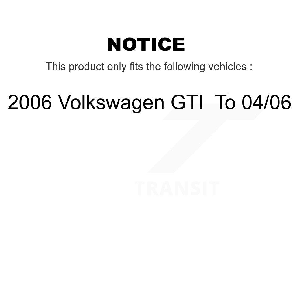 Front Rear Suspension Strut Shock Mounting Kit For 2006 Volkswagen GTI To 04 06 K73-100254