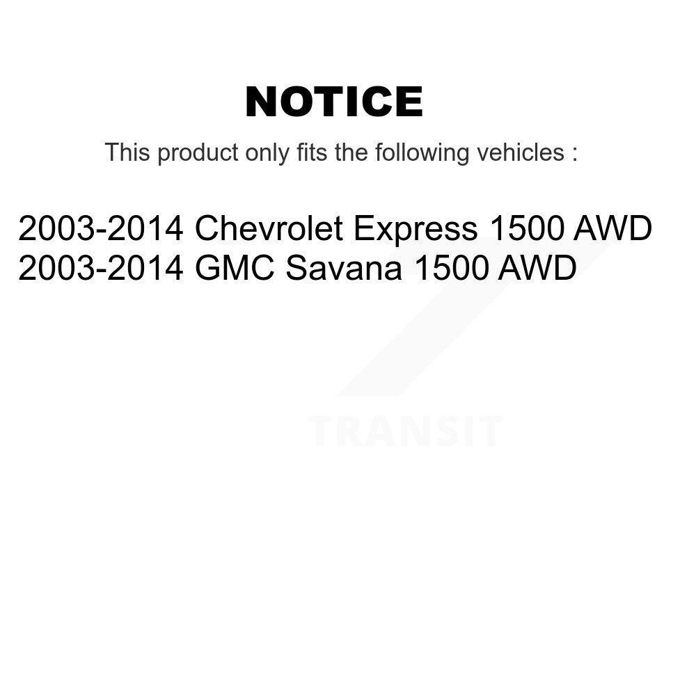 Front Suspension Shock Absorbers Pair For 2003-2014 Chevrolet Express 1500 GMC Savana AWD K78-101169