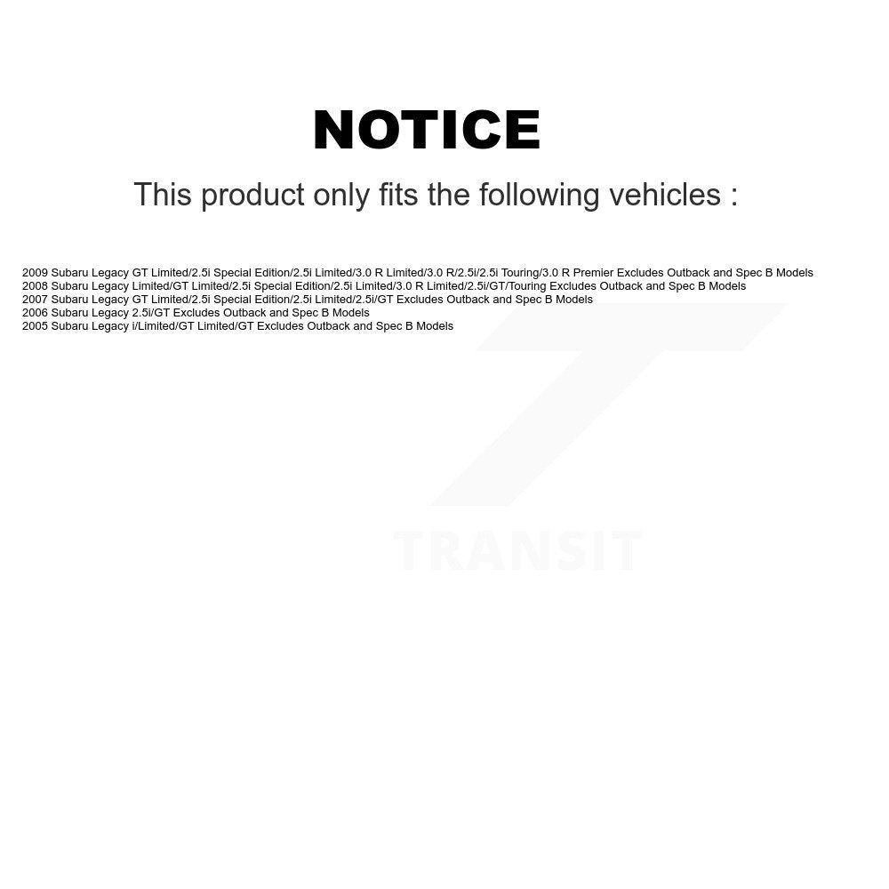 Front Rear Shocks Strut Coil Spring Kit For Subaru Legacy Excludes Outback Spec B Models K78A-100499