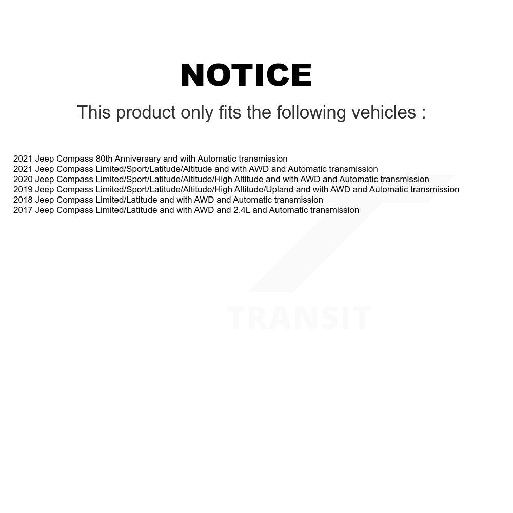 Rear Complete Shocks Strut And Coil Spring Mount Assemblies Kit For Jeep Compass K78A-100597