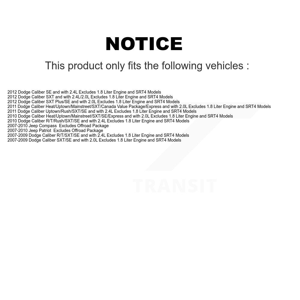 Front Rear Complete Strut Coil Spring Kit For Jeep Dodge Caliber Patriot Compass