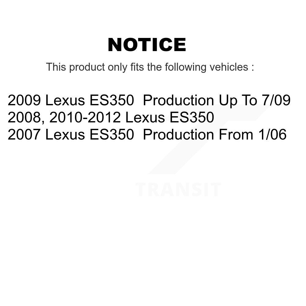 Front Rear Complete Shocks Strut And Coil Spring Assemblies Kit For Lexus ES350