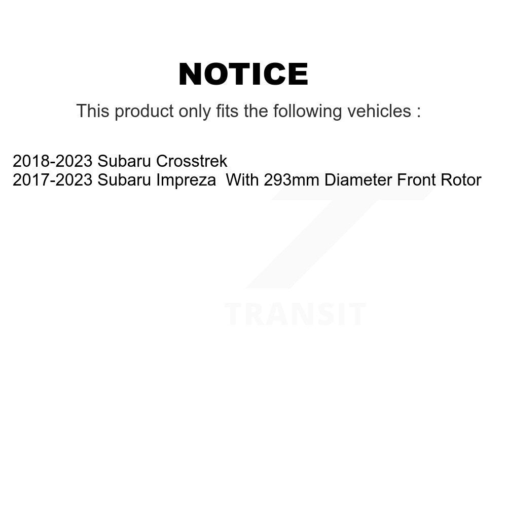 Front Disc Brake Rotors And Ceramic Pads Kit For Subaru Crosstrek Impreza