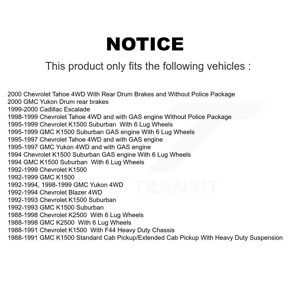 Front Brake Rotor & Ceramic Pad Kit For Chevrolet K1500 GMC Tahoe K2500 Suburban