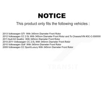 Charger l'image dans la galerie, Front Brake Rotor And Ceramic Pad Kit For Volkswagen CC GTI Golf Audi A3 Quattro