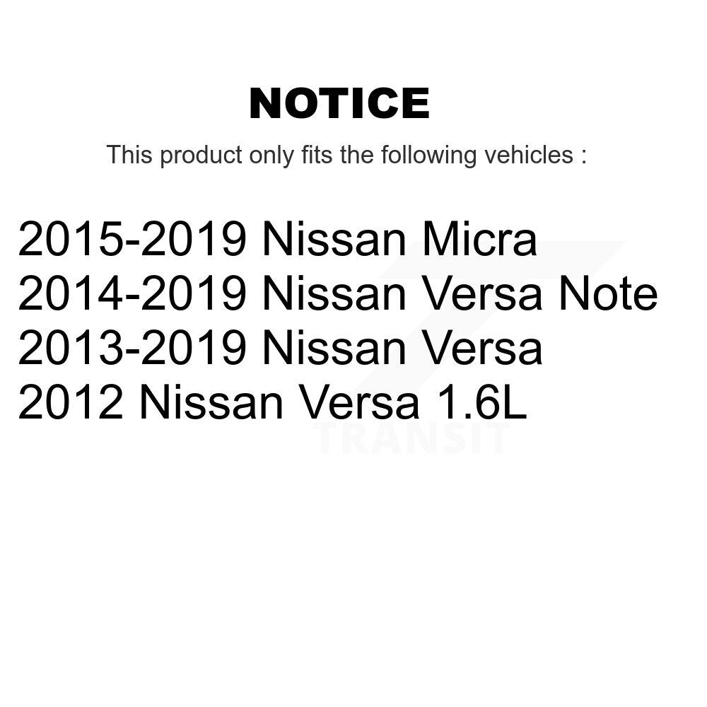 Front Disc Brake Rotors And Ceramic Pads Kit For Nissan Versa Note Micra