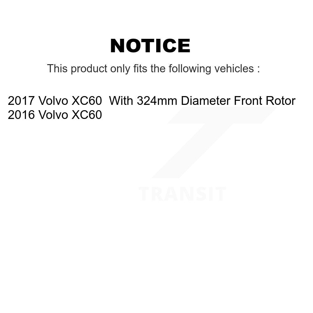 Front Disc Brake Rotors And Ceramic Pads Kit For Volvo XC60