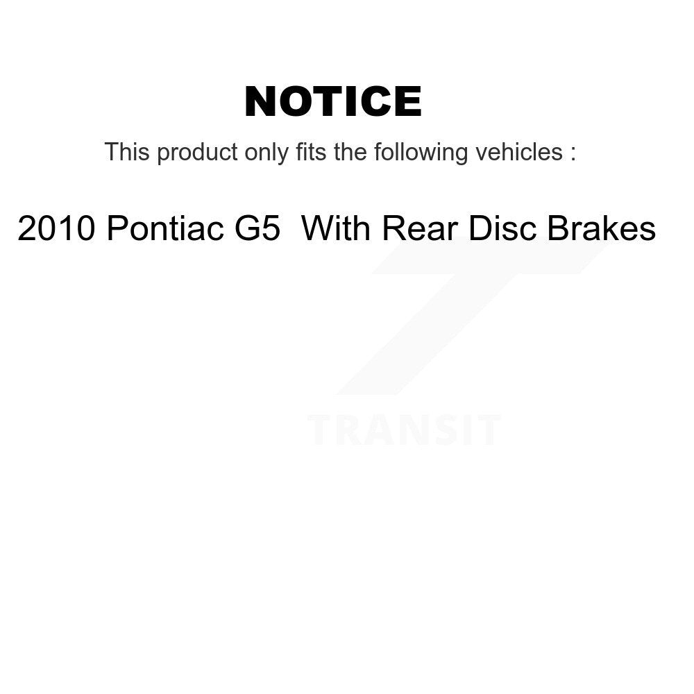 Front Disc Brake Rotor Ceramic Pad Kit For 2010 Pontiac G5 With Rear Brakes