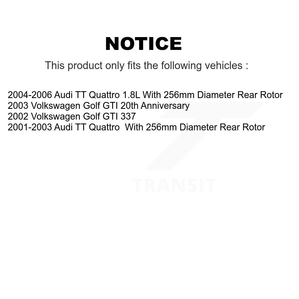 Front Rear Disc Brake Rotors Ceramic Pad Kit For Volkswagen Golf Audi TT Quattro