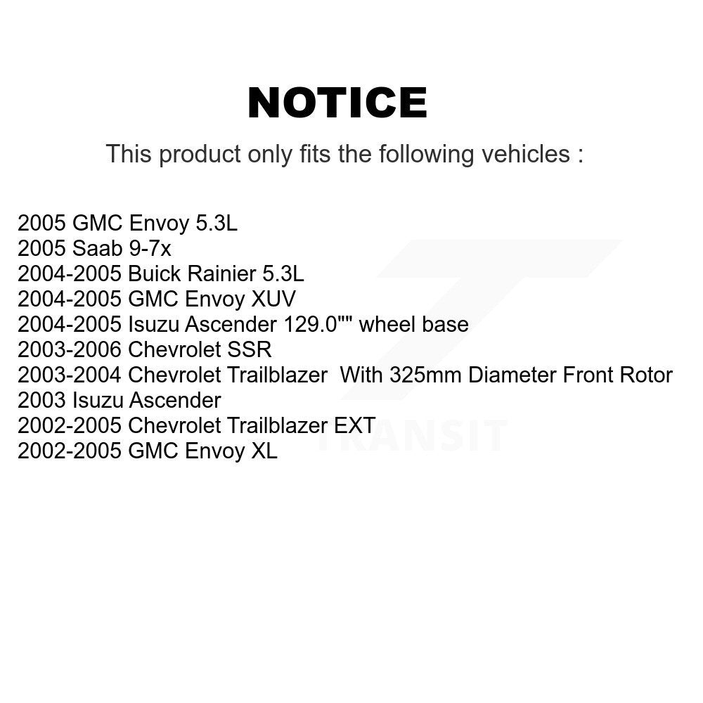 Front Rear Brake Rotor & Ceramic Pad Kit For Chevrolet Trailblazer GMC EXT Envoy