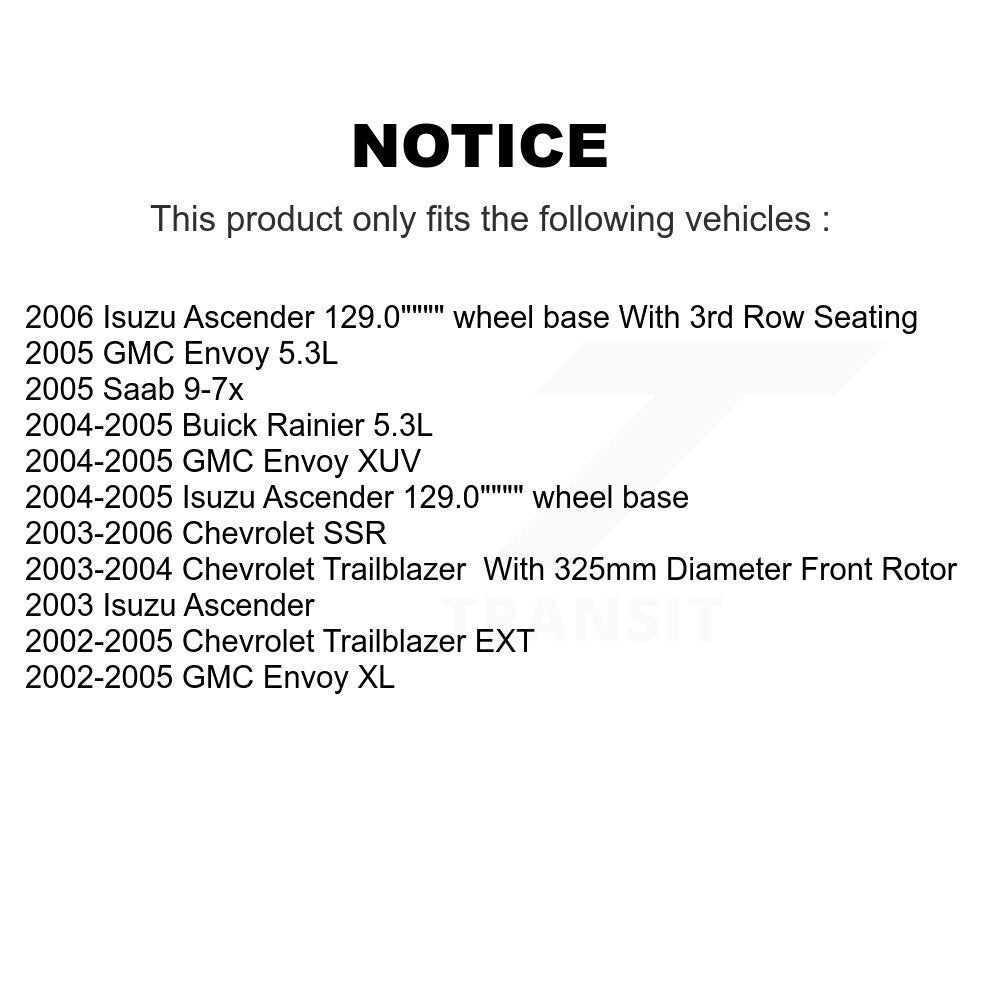 Front Rear Brake Rotor & Ceramic Pad Kit For Chevrolet Trailblazer GMC EXT Envoy
