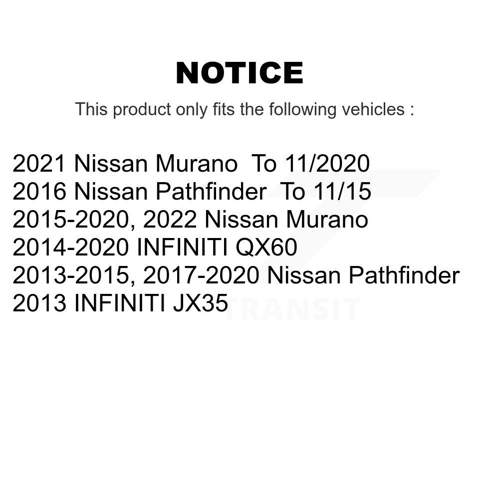 Front Rear Brake Rotor And Ceramic Pad Kit For Nissan Pathfinder Murano INFINITI