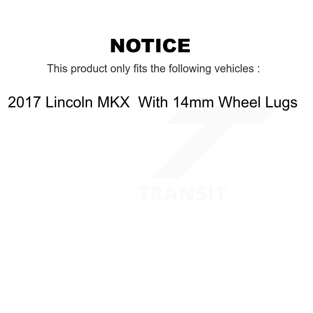 Front Rear Brake Rotor Ceramic Pad Kit For 2017 Lincoln MKX With 14mm Wheel Lugs