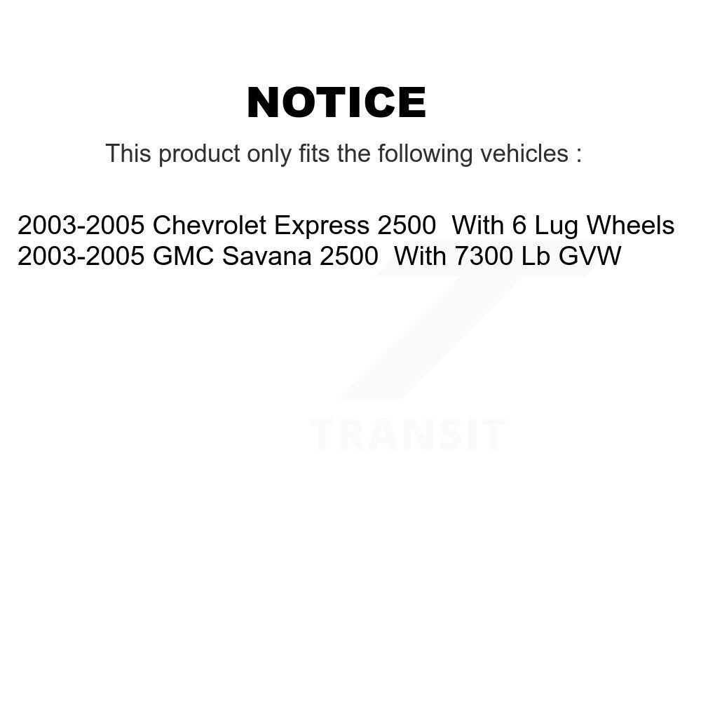 Front Rear Brake Rotor And Ceramic Pad Kit For Chevrolet Express 2500 GMC Savana