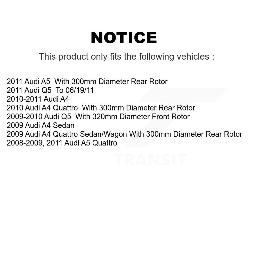 Front Rear Disc Brake Rotors And Ceramic Pads Kit For Audi Q5 A4 Quattro A5