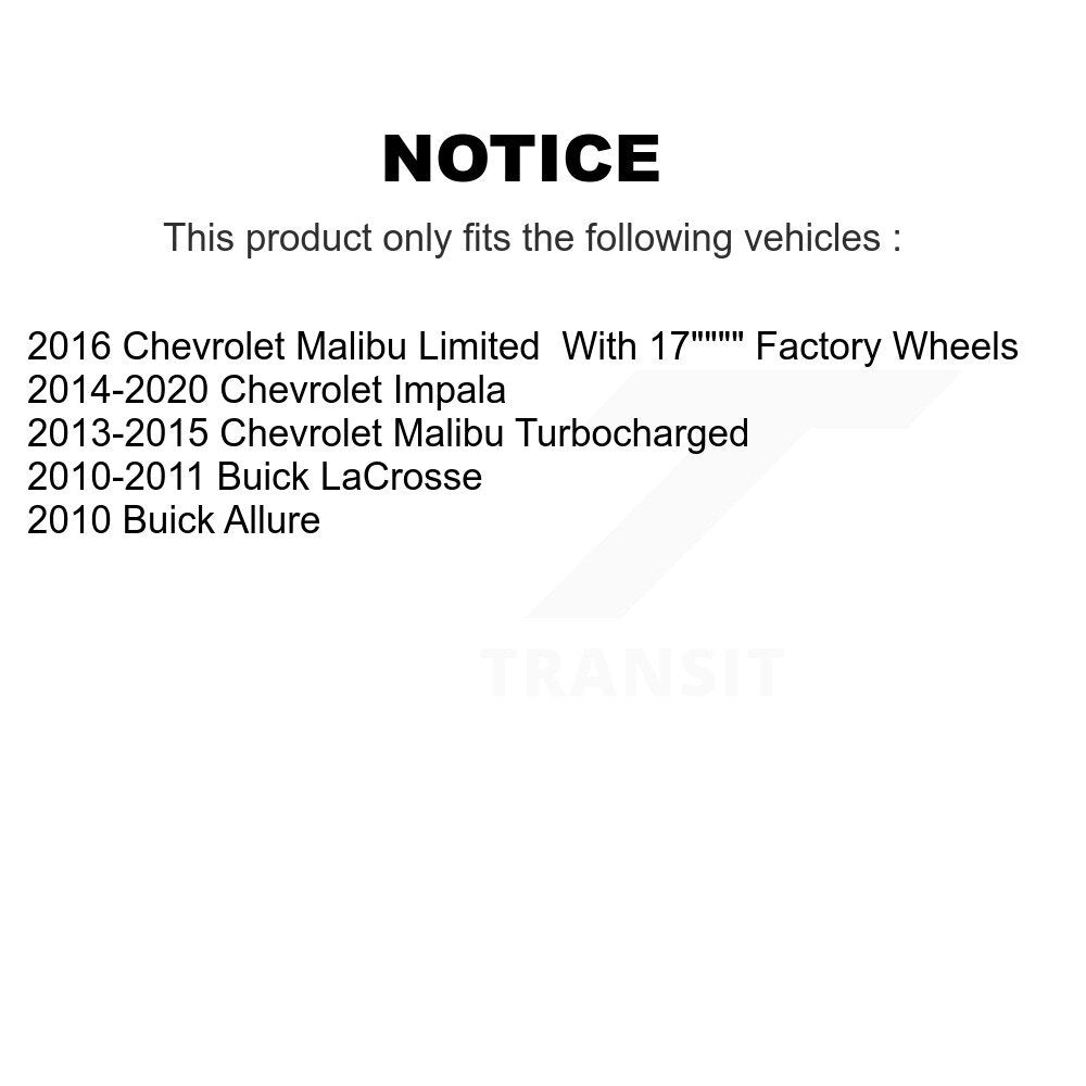 Front Rear Brake Rotor Ceramic Pad Kit For Chevrolet Malibu Impala Buick Limited