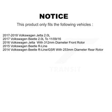 Charger l'image dans la galerie, Front Rear Disc Brake Rotors And Ceramic Pads Kit For Volkswagen Jetta Beetle